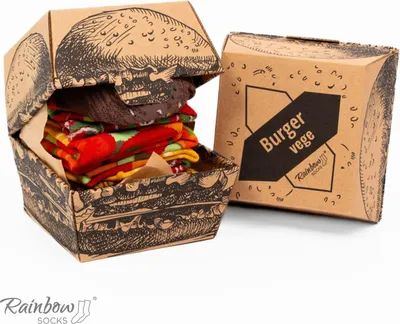 Obrázok produktu pre Vegánske ponožky Vegánske ponožky s hamburgerom EU 36-40