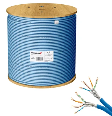 Produktbild von PremiumX 250m CAT 8 Netzwerkkabel Duplex LAN Kabel Ethernet Datenkabel