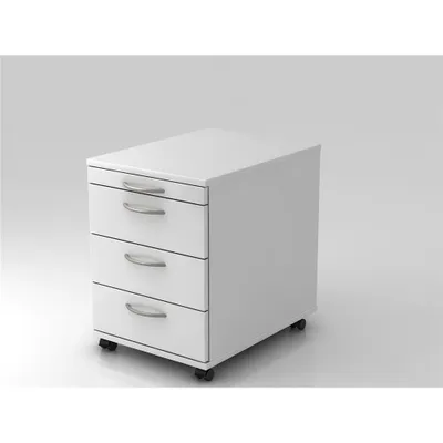 Produktbild von Büro Rollcontainer Aktencontainer Modell 1606 W = Weiß-BO=Bogengriff Kunststoff