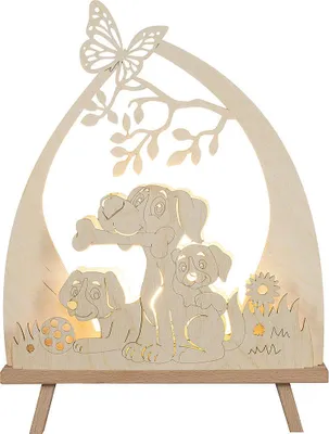 Produktbild von Dekoleuchter "Hundefreund" (30x41cm) von Saico Seiffen