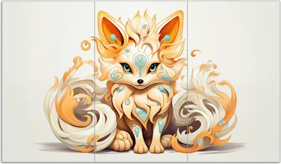 Produktbild von Wallario Herdabdeckplatte aus Glas, Größe 90 x 52 cm 3-teilig, Motiv Geheimnisvoller Fuchs