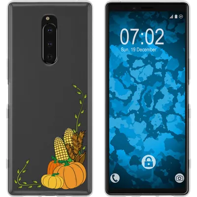 Produktbild von PhoneNatic Case kompatibel mit Sony Xperia 1 Silikon-Hülle Herbst Erntedankfest/Thanksgiving M5