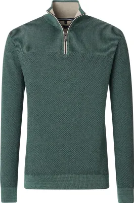 Produktbild von CASAMODA Herren Stricktroyer Langarm Regular-Fit Grün 3XL