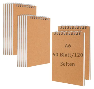 Image de 12 carnets de notes spirales format A6, 60 feuilles, couverture en carton, 15x11 cm