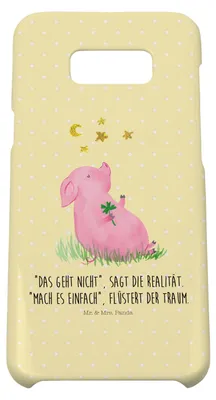 Produktbild von Mr. & Mrs. Panda Samsung Galaxy S8 plus Handyhülle  Schwein Glück - Gelb Pastell - Geschenk, Ziele, Handy Case, Träume, Cover, Hülle, Motivation, Lustige Sprüche, Sterne