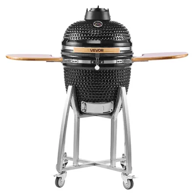Produktbild von VEVOR Holzkohle-Smoker, 406mm vertikaler Holzkohle-BBQ-Grill, beschichteter Stahl-Barbecue-Smoker mit 2 Grillrosten, Thermometer, Luftöffnungen & abnehmbarem Aschebehälter, ideal für Kochpartys auf der Terrasse im Garten, 18 Zoll