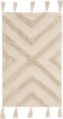 Immagine prodotto di HowHomely | Tappeto - Tappeto in cotone - 50 x 80 cm - 100% cotone - beige - stile boho