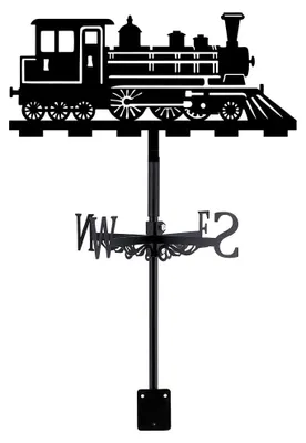 Eisenbahn-Wetterfahne aus Metall, schwarz, 35,8 x 24,7 cm
