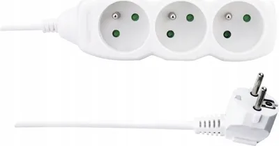 Immagine prodotto di EMOS Cavo di prolunga 3 m / 3 prese / bianco / PVC / 1 mm2, P0313