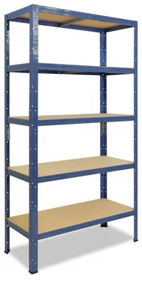 Image de shelfplaza HOME 180x100x23 cm Étagère charges lourde en bleu avec 5 étagères et une capacité de charge de 175 kg par étagère