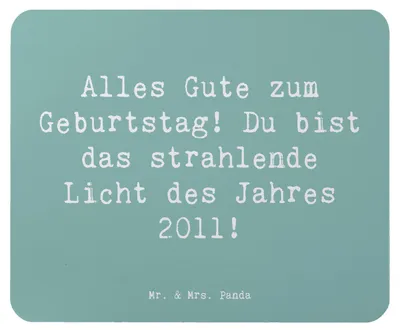 Produktbild von Mr. & Mrs. Panda Mauspad Spruch 2011 Geburtstag - Meeresbrise - Geschenk, laptop mousepad, Geburtstagsgeschenk, Glückwunsch, Geburtsjahr, Mouse Pad, Happy Birthday, Feier