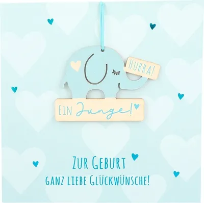 Image de Carte pliante avec étiquette : Un garçon ! Pour la naissance, beaucoup d'affection... Carte avec étiquette : Un garçon ! Pour la naissance, beaucoup d'affection...