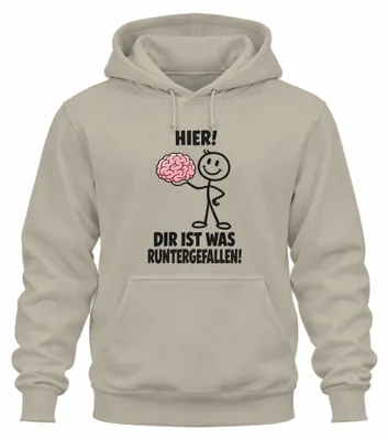 Produktbild von Hier! Dir ist was runtergefallen! Statement Sarkasmus Hoodie Kapuzenpullover, Natur, XL