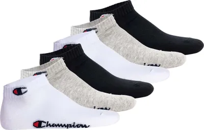 Produktbild von Champion Uni Socken, 6er Pack - Quarter Socken, Basic, Logo Schwarz/Weiß/Grau EU 39-42