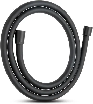 Produktbild von Duschschlauch 1,6 m, PVC Knickschutz, Hochdruck, Ersatzschlauch für Badezimmer, Schwarz