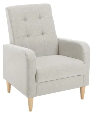 Obrázek produktu pro Křeslo – Pohovka – Sedací křeslo – Křeslo s područkami – Moderní design – Potah z lnu – Masivní dřevěné nohy