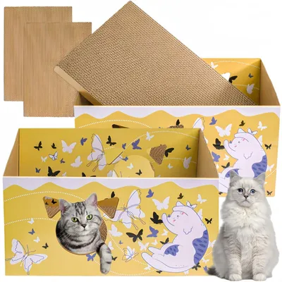Obrázok produktu pre Sada dvoch škrábancov pre mačky – 40 cm – žltá farba