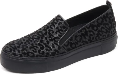 Produktbild von B8572 sneaker donna TRUSSARDI JEANS scarpa leopardato nero slip on shoe woman