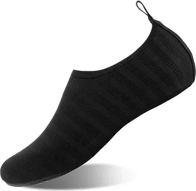 Produktbild von Wasserschuhe für Damen Herren Kinder, Uni Badeschuhe Strandschuhe Quick-Dry Surfschuhe Aquaschuhe Schwimmschuhe - SEASOLES Schwarz 38-41