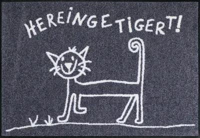 Produktbild von Salonloewe Fußmatte Hereingetigert" anthrazit 50x75 cm"