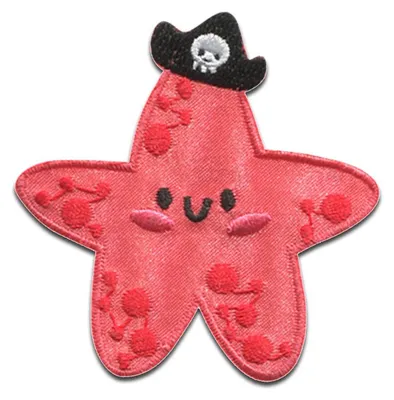 Produktbild von Seestern Hut Piraten Tiere - Aufnäher, Bügelbild, Aufbügler, Applikationen, Patches, Flicken, Zum Aufbügeln, Größe: 5,6 x 6 cm
