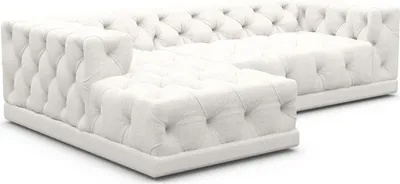 Produktbild von Strukturstoff L-Form Sofa Meliva Weiß Links