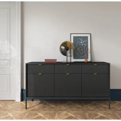Produktbild von CORTADO KSZ154 Schubladenkommode 154 cm Schwarz matt