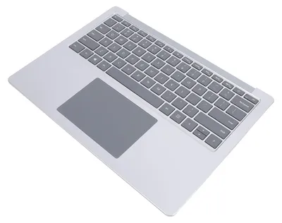 Obrázek produktu pro Klávesnice s opěrkou pro zápěstí pro notebooky – sestava klávesnice s opěrkou pro zápěstí a touchpadem v plné velikosti pro notebooky 3, 4, 5, 1951, 13,5 palců, stříbrná