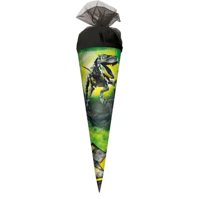 Produktbild von ROTH Geschenk-Schultüte klein Robo-Rex 35 cm rund Tüllverschluss Zuckertüte Schulanfang