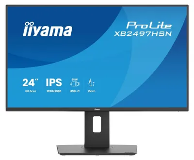Produktbild von Iiyama Tft Xb2497Hsn 60.5Cm Ips 24''/1920X1080/Hdmi/Dp/Usb-C