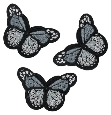 Produktbild von 3 Schmetterling Aufbügler, Applikation, 48x70mm, freie Farbwahl