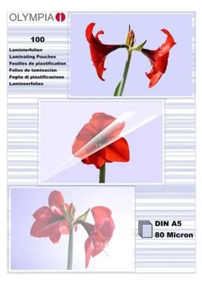 Produktbild von 100x 1-PACK Laminierfolien A5, 154 x 216mm, 2x  75/80 mic, Hochglanz