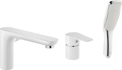 Produktbild von BADLAND Badewannenarmatur Wasserhahn DOKOS Wannenarmatur für Badezimmer in Weiß