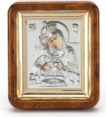 Image de Mère de Dieu De Pochaev Icône dans un cadre avec plexiglas 7x6cm chrétien 11065