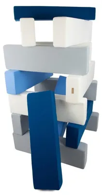 Zdjęcie produktu dla Wieża Jenga komplet 15 dużych klocków piankowych Wieża Jenga komplet 15 dużych klocków piankowych (kolor: biały, granatowy, jasnoniebieski, szary)