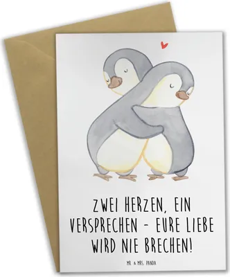 Produktbild von Mr. & Mrs. Panda babykarte Standesamtliche Trauung Versprechen - Weiß - Geschenk, Braut, romantischer Spruch, Heirat, Geschenke, ein, weihnachtskarten, Grußkarte