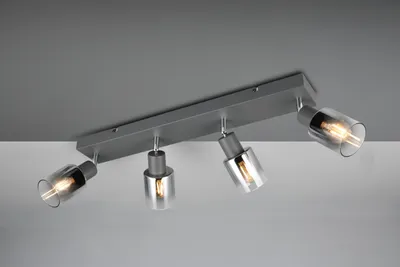 Produktbild von Reality Deckenstrahler 4er Spot Cadiz E14 schwarz Metall Glas