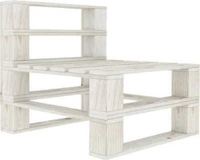 Produktbild von Outdoor-Mittelsofa Paletten Holz Weiß