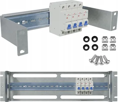 Produktbild von Spannungsverteilerschrank RACK 10 Zoll 1U/110/11xS DIN TS35/TH35 verzinkt Stalflex