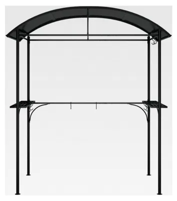Produktbild von Gartenpavillon Grillpavillon mit Seitenregalen Anthrazit 220x115x230 cm Stahl