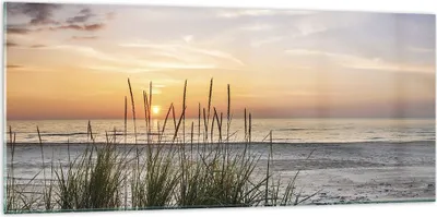 Produktbild von Bilder auf glas - Einteilig - Westen Sonne Strand - 120x50cm - Glasbilder - Wandbilder - Bilder - zum Aufhängen bereit - Wanddekoration aus Glas - Glas Bilder - Wandbild auf Glas - GAB120x50-4201