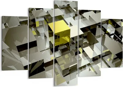 Produktbild von Bild auf Leinwand - Leinwandbild - Architektur Blöcke Design geometrisch - 150x100cm - Wand Bild - Wanddeko - Leinwanddruck - Bilder - Kunstdruck - Leinwand bilder - Wandkunst - EA150x100-2169