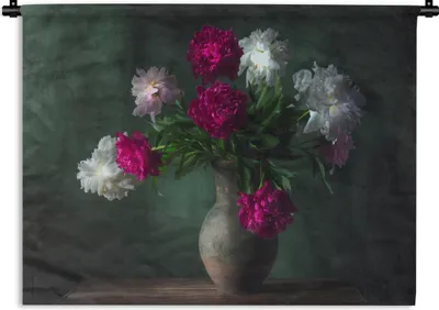 Produktbild von MuchoWow® Wandteppich Wandbehang Blumenstrauß - Aquarell - Stilleben 120x90 cm Tapisserie Dekoration Wandtuch - Wohnen - Aufhänger für die Wand