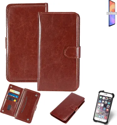 Produktbild von K-S-Trade 360° Hülle kompatibel mit ZTE S30 SE braun Kunstleder Case BookCase WalletCase Kunstlederederhülle Handyhülle, Rundumschutz Bumper (1x)