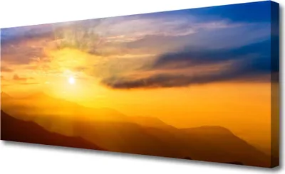 Produktbild von Tulup Leinwand-Bilder 125x50 Wandbild Canvas Kunstdruck Gebirge Sonne Landschaft