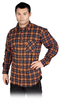 Produktbild von Flanellhemd Reis Kf-Gpxl Schutz, Dunkelblau-Orange, XL Größe