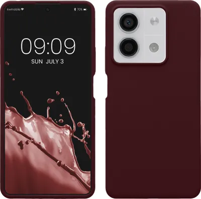 Produktbild von kwmobile Hülle kompatibel mit Xiaomi Redmi Note 13 5G Hülle - Silikon Handy Case - Handyhülle weiche Oberfläche - kabelloses Laden - Bordeaux Violett