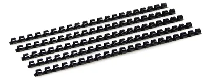 Productafbeelding van Plastic Bindruggen, 10 mm, 21 Ringen, 55 Vel Bindcapaciteit, Zwart, 100 Stuks