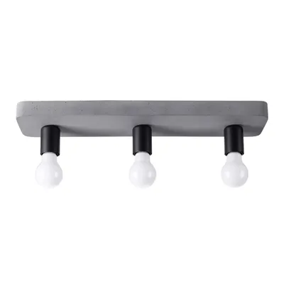 Image de Plafonnier TAVO 3 3xE27 15W béton 10x13.5x55cm Sollux Lighting