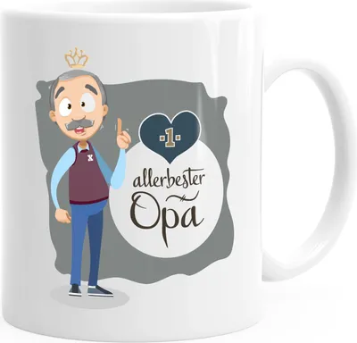 Produktbild von Kaffee-Tasse Allerbester Opa Geschenk-Tasse Bester Großvater MoonWorks® weiß unisize